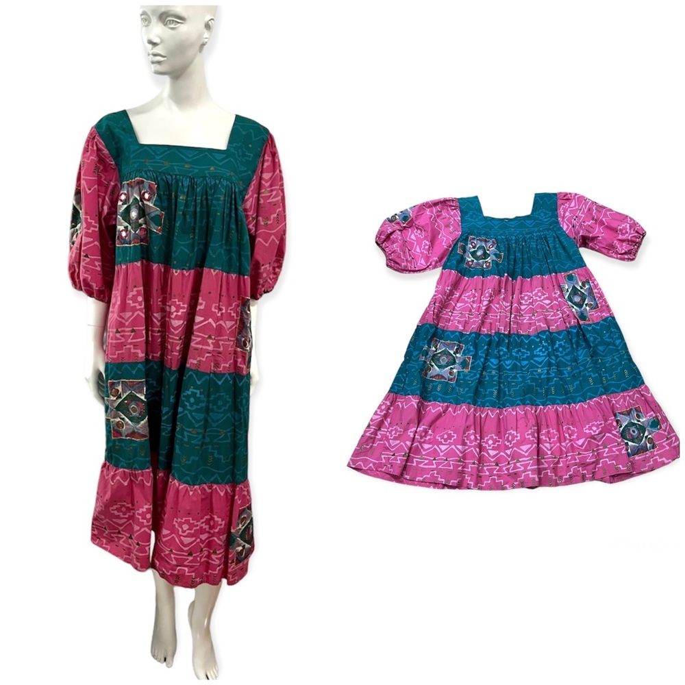 Boho Unique Tiered Cotton Midi Dress